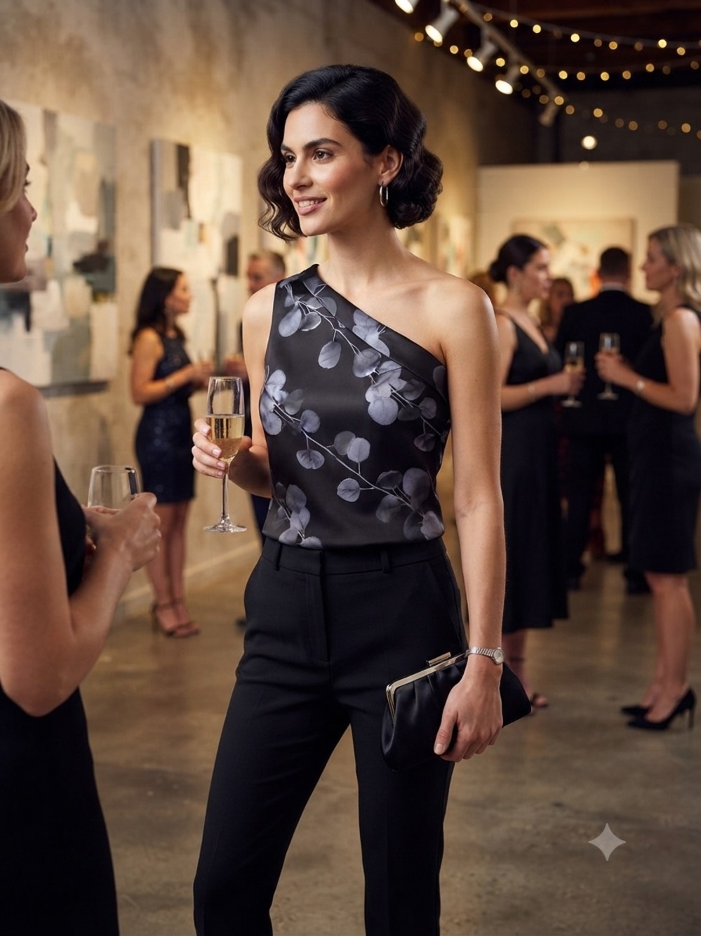 Donna Karan Satin One Shoulder Top | Size 2
